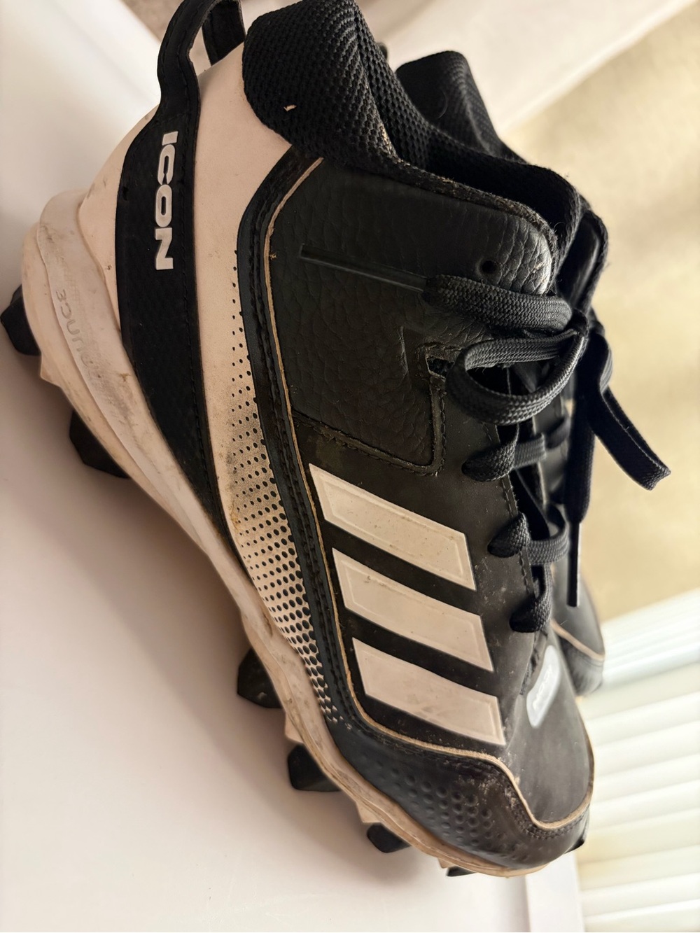 adidas Kids Black and White Soccer Cleats - Icon Series